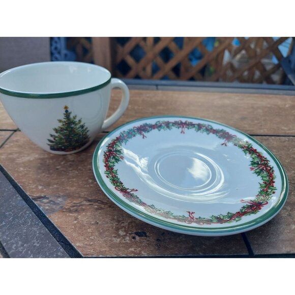 2 Christopher Radko Traditions Holiday Celebrations Cups & Saucers - Picture 3 of 3